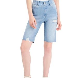 INC Denim - Blue (Light Wash) Bermuda Jean Shorts 0 Size (Women)